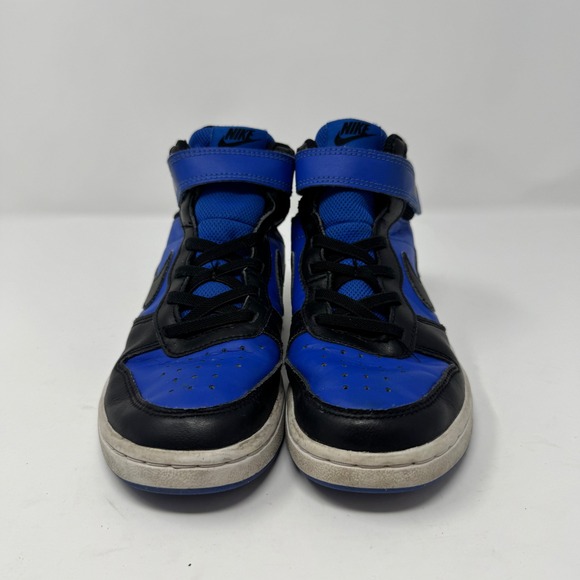 Nike Court Borough Mid PS Kids 1Y Shoes Blue Black Hook Loop Sneakers CD7783 404 - Picture 2 of 8